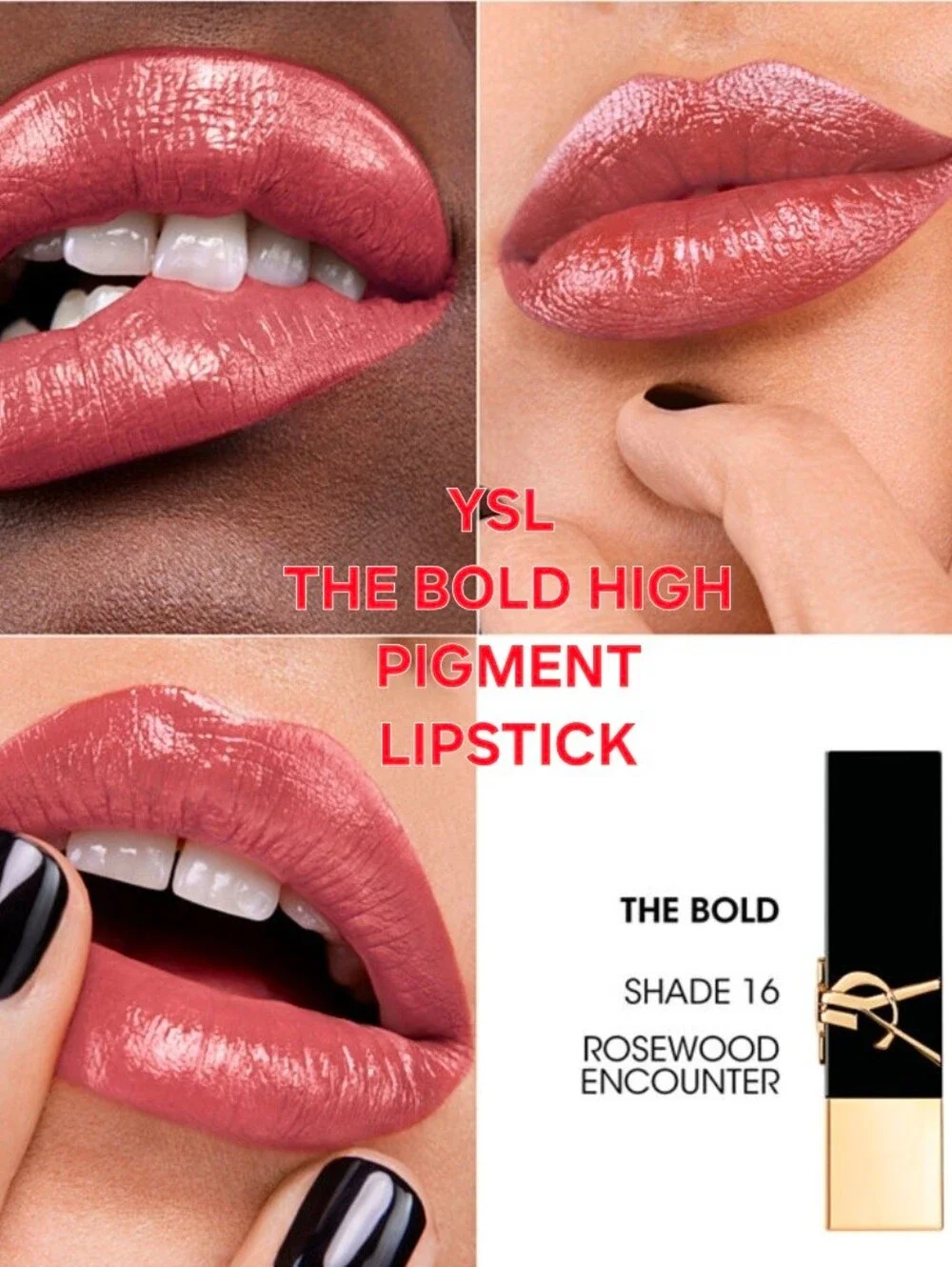 YSL THE BOLD HIGH PIGMENT LIPSTICK 16 ROSEWOOD ENCOUNTER. BNIB
